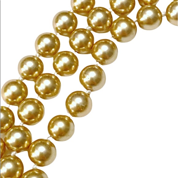 KJL 3 Strand Pearl Necklace Logo Clasp vintage - Picture 5 of 5